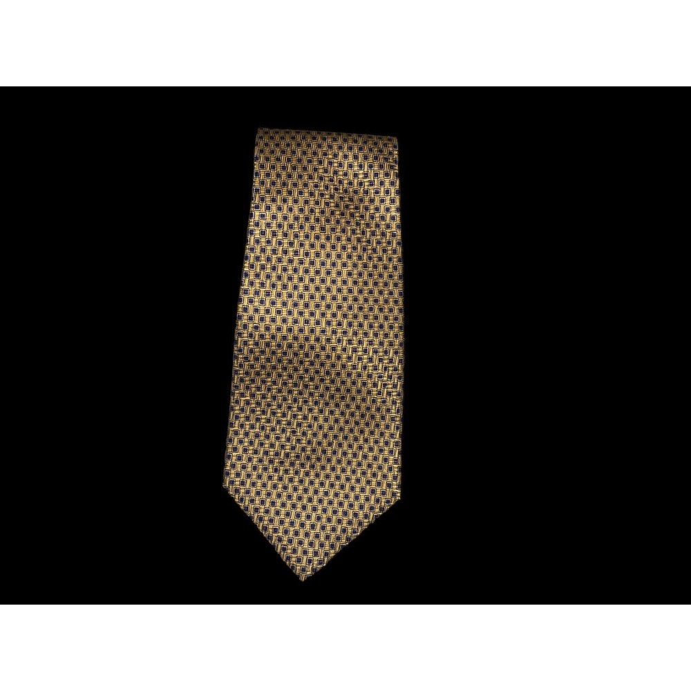 Polo By Ralph Lauren Tie Yellow/Navy/Red Geometric Print Imported Silk Made USA